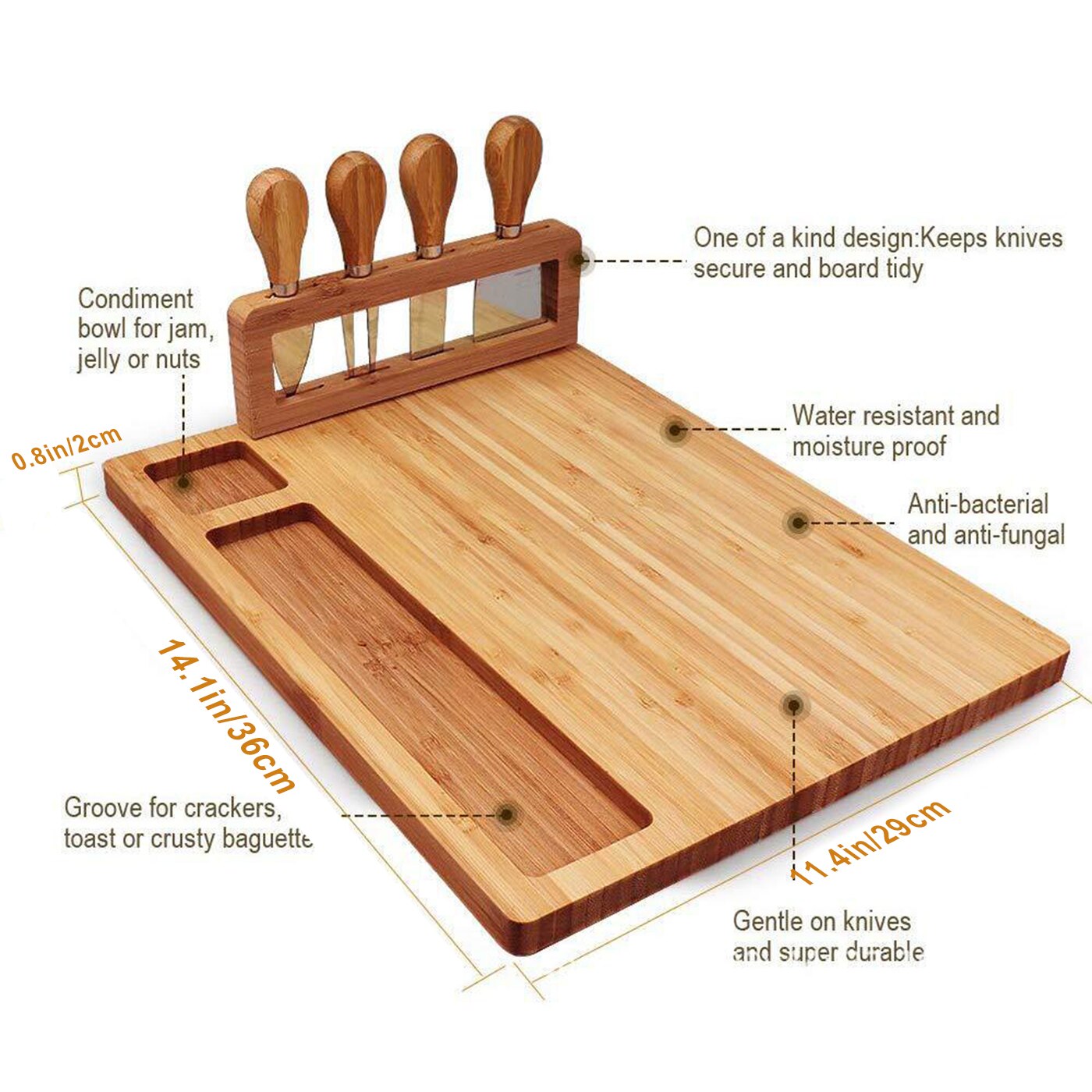 Cheese Board and Knife Set Large Charcuterie Platter Multifunctional Fruit Cheese Dessert Sweet Serving Wine Meat Cheese Tray