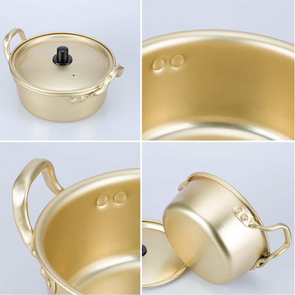 Aluminum Instant Noodle Pot Ramyun Cooker w/ Handles Fast Cooling Boiler