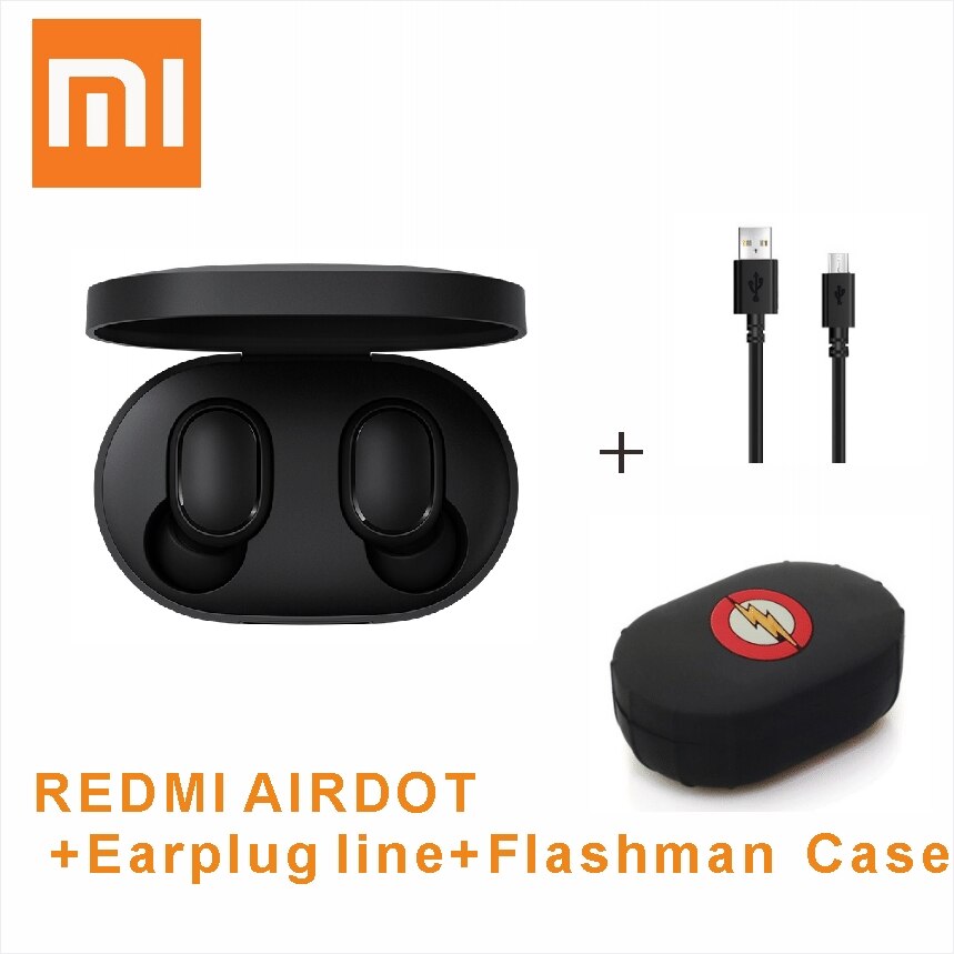 In Stock Original Xiaomi Redmi Airdots TWS Bluetooth Earphone Stereo bass BT 5.0 Eeadphones Mic Handsfree Earbuds AI Control: CN FLASH