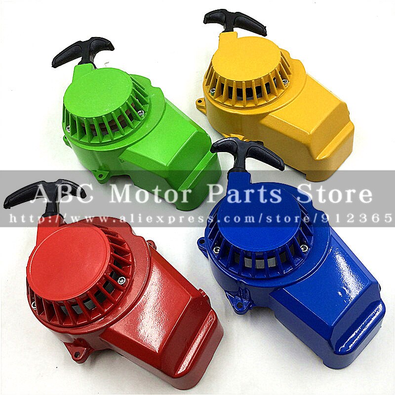Trekk starter start aluminium tykkere for 47cc 49cc gass minimoto pocket bike mini dirt bike crosser quad atv motorsykkel