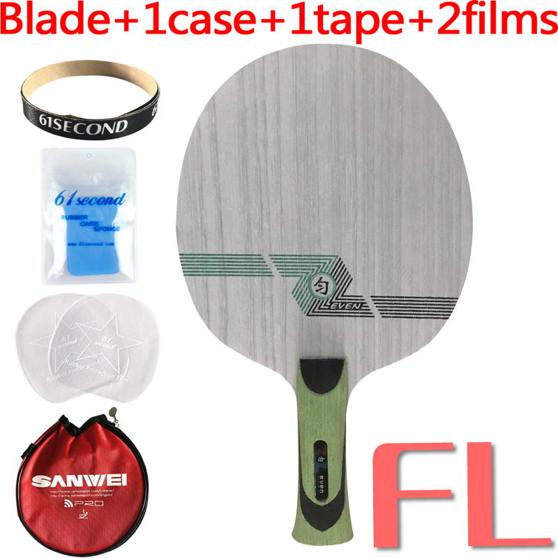 Sanwei Groene Zelfs (QY-1091, 11 Ply Zelfs Hout, Controle) tafeltennis Blade Voor 40 + Racket Ping Pong Bat: FL with YM case