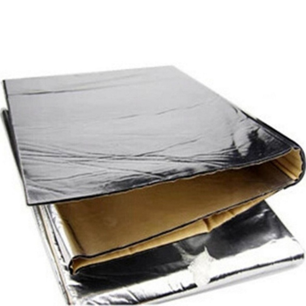 Universal Car Hood Engine Firewall Heat Mat Deadener Sound Insulation Deadening Aluminum Foil Sticker Shield Mat
