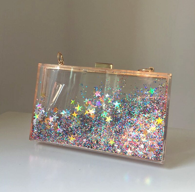 Minaudiere transparent, petit sac à main de luxe pour les femmes,en acrylique,avec cristaux et straps à chaine unique,disponible en plusieur couleurs