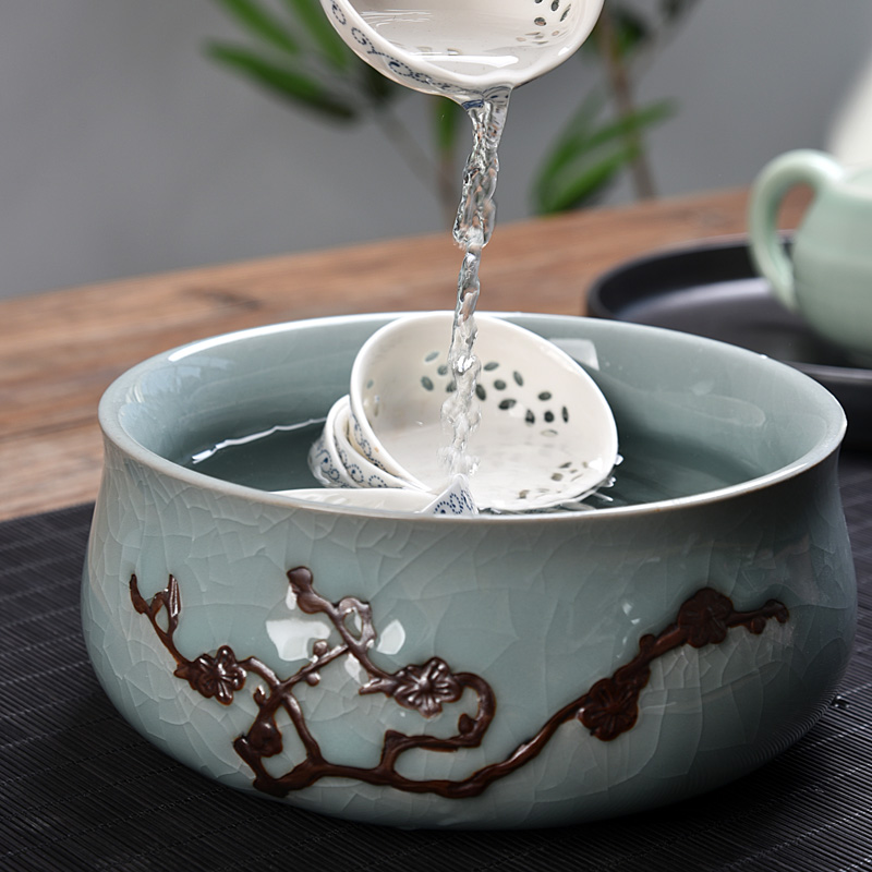 Vintage te vaske skål keramisk akvarium kinesisk kung fu te sæt tilbehør havearbejde urtepotte potteplante bonsai dekoration