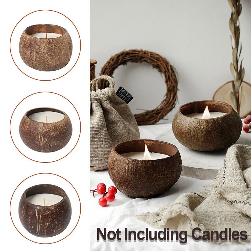 Recipiente vacío con forma de concha de coco, recipiente para hacer velas perfumadas, DIY, accesorios de taza de vela de cera de soja