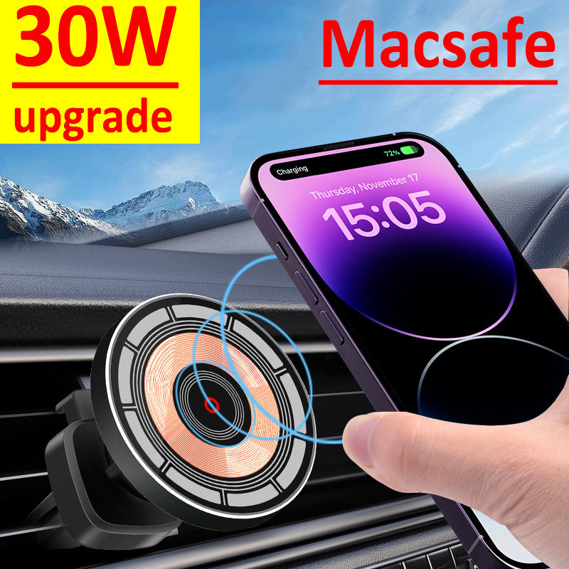 30W magnetische auto draadloze oplader telefoonhouder standaard voor iPhone 15 14 13 12 11 Pro Max autohouder opladers snel laadstation