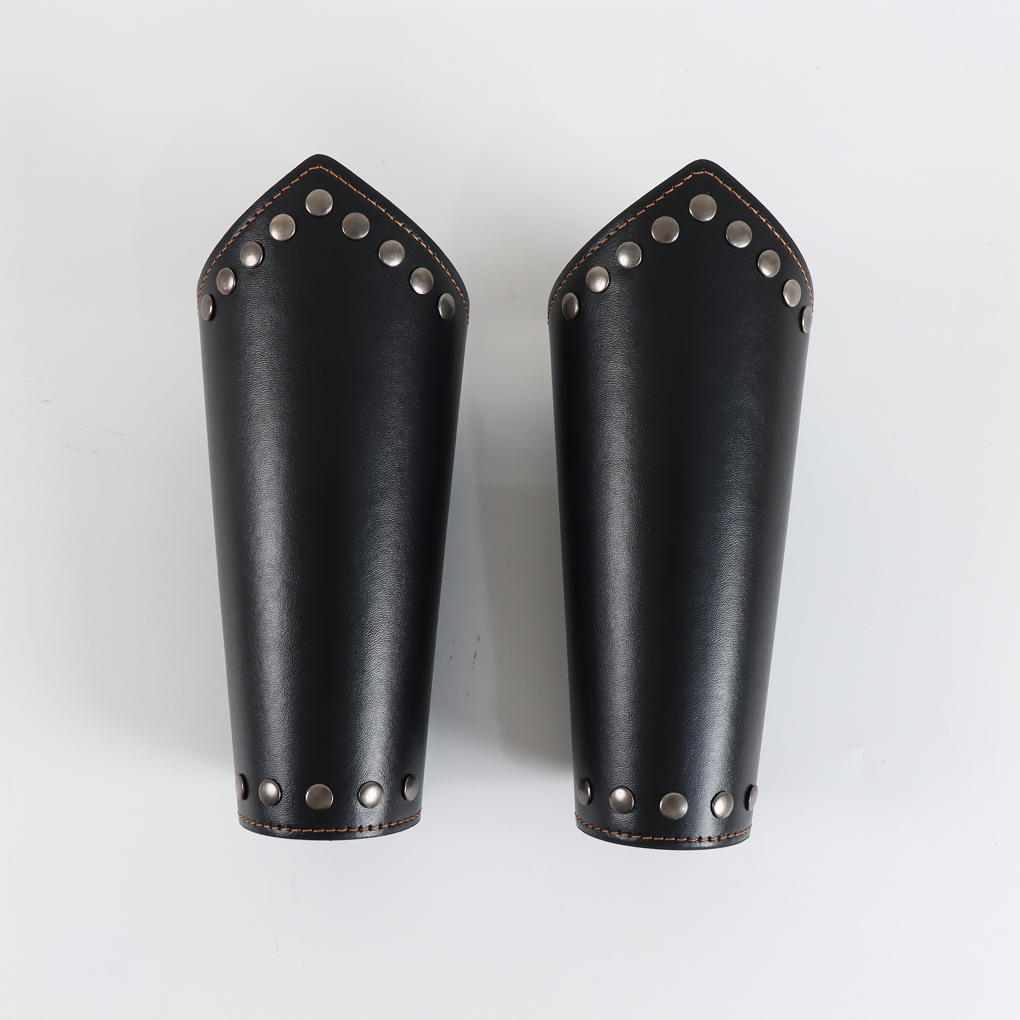 Medieval Black PU Leather Shoulder Set Retro Viking Warrior Style Belt Arm Guard Cosplay Props: green