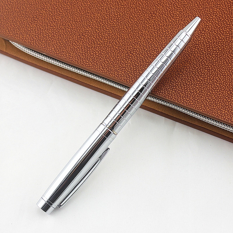 de luxe 856 gris platine croix ligne couleur étudiant école fournitures de bureau moyenne plume stylos à bille