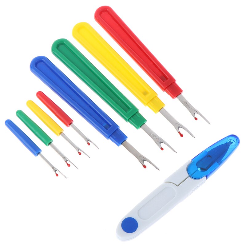 9 Stuks Tornmesje Stitch Unpicker Met Plastic Handvat Draad Cutter Diy Naaien Remover