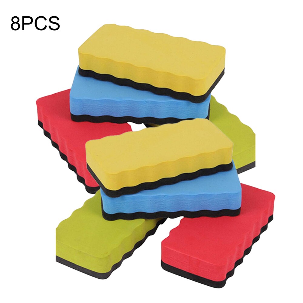 New8pcs Magnetic Writing Board Eraser Whiteboard Eraser For Classroom Office Home Using