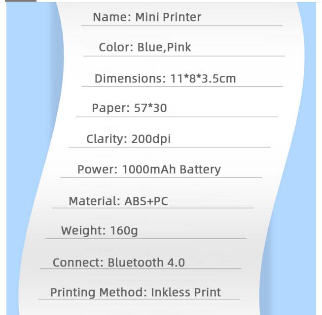 Wireless Bluetooth Label Printer Mini Portable Pocket Thermal Photo Tag Price Sticker Printer Fast Printing Home or office Use