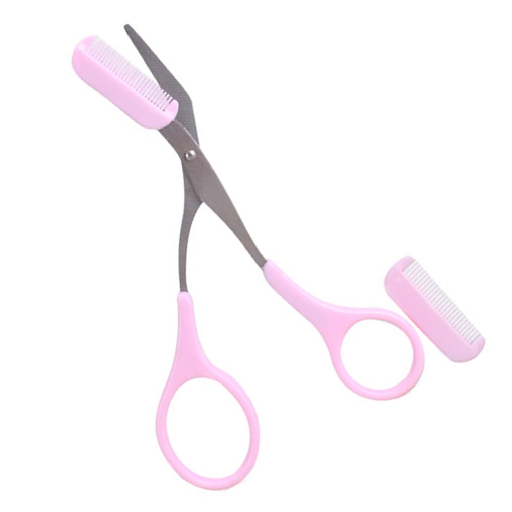 Eyebrow Trimmer Scissors Comb Eyebrow Scissors Comb Women Girl Eyelash Removal Tools