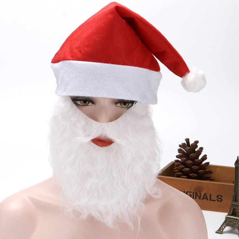 Père noël chapeau barbe joyeux noël décorations pour la maison bonne année déguisement fête ornements