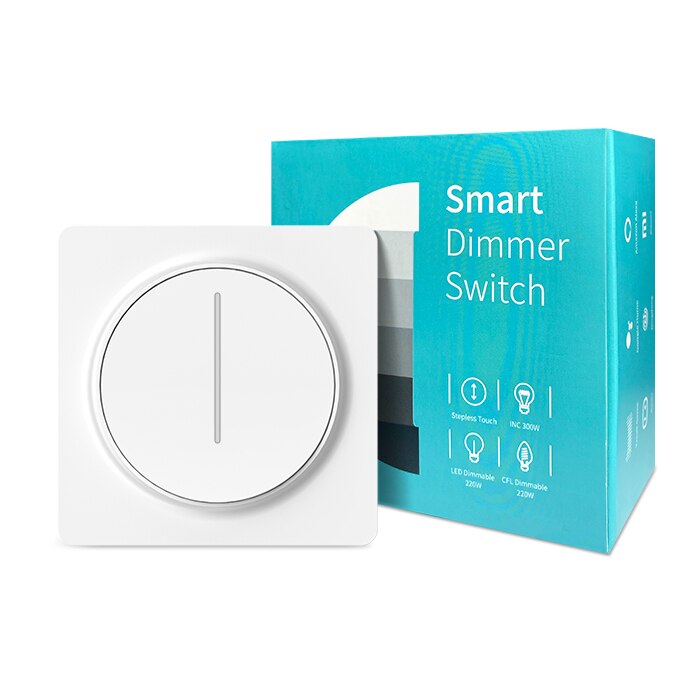 Tuya smart wifi dimmer switch, touch dimbar panel light switch  eu 100-240v,  kompatibel med alexa google home, ingen hub nødvendig: Default Title