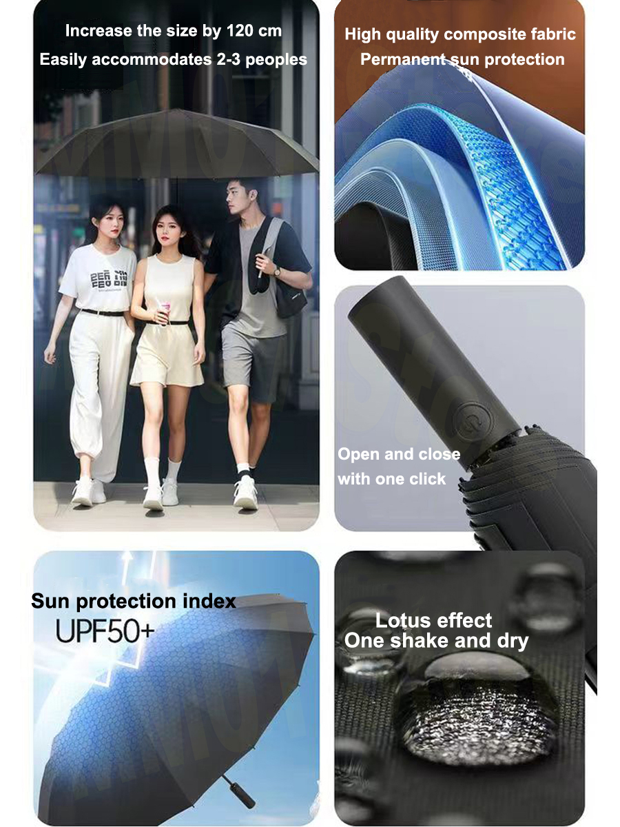 Super winddichter Regenschirm mit 288 Knochen, Allwetter-Regenschirme, große Größe, automatischer Geschäft-Regenschirm für Herren, UV-Schutz, Damen-Sonnenschirm