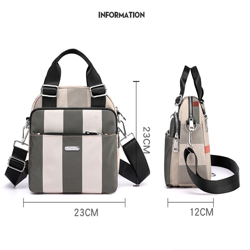 lässig Frau gestreift Rucksack wasserdicht Nylon Multi Tasche Reisen Schule Tasche multifunktional Mochila Feminina Sack a dos