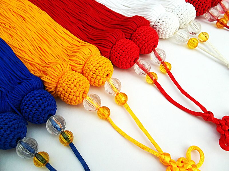 long sword ear knife mulan fan sword knot sword spike red/yellow