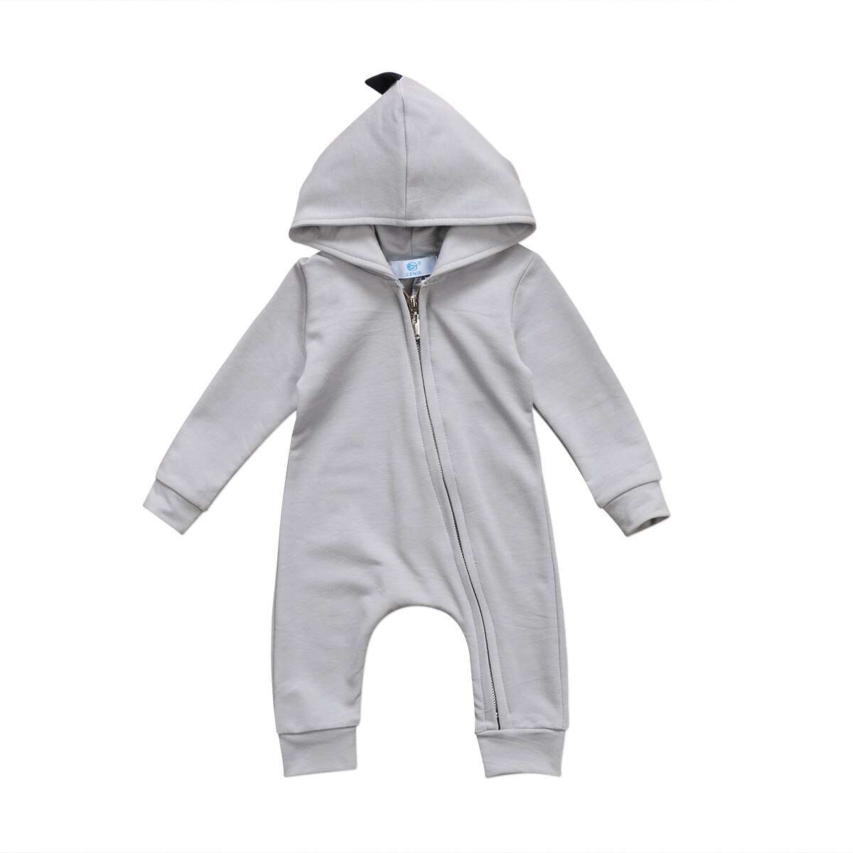 Novo engraçado outono inverno dinossauro bonito macacão roupas da menina do bebê sólido bebê menino roupas babygirl recém nascido roupas do bebê: Cinza / 18 m