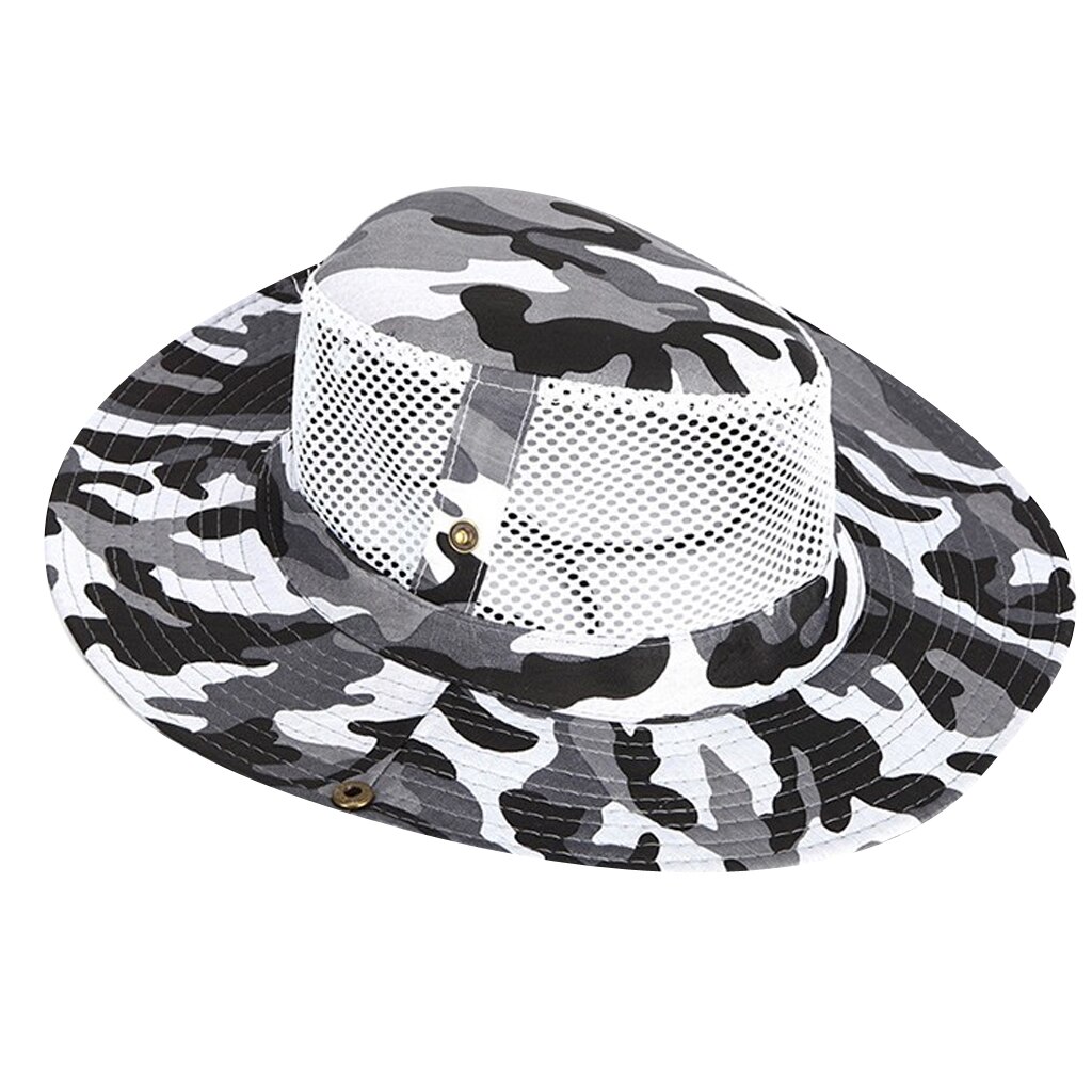 Men Women Sun Protection Hat Wide Brim Bucket Hat Fishing Hats Mesh Hats