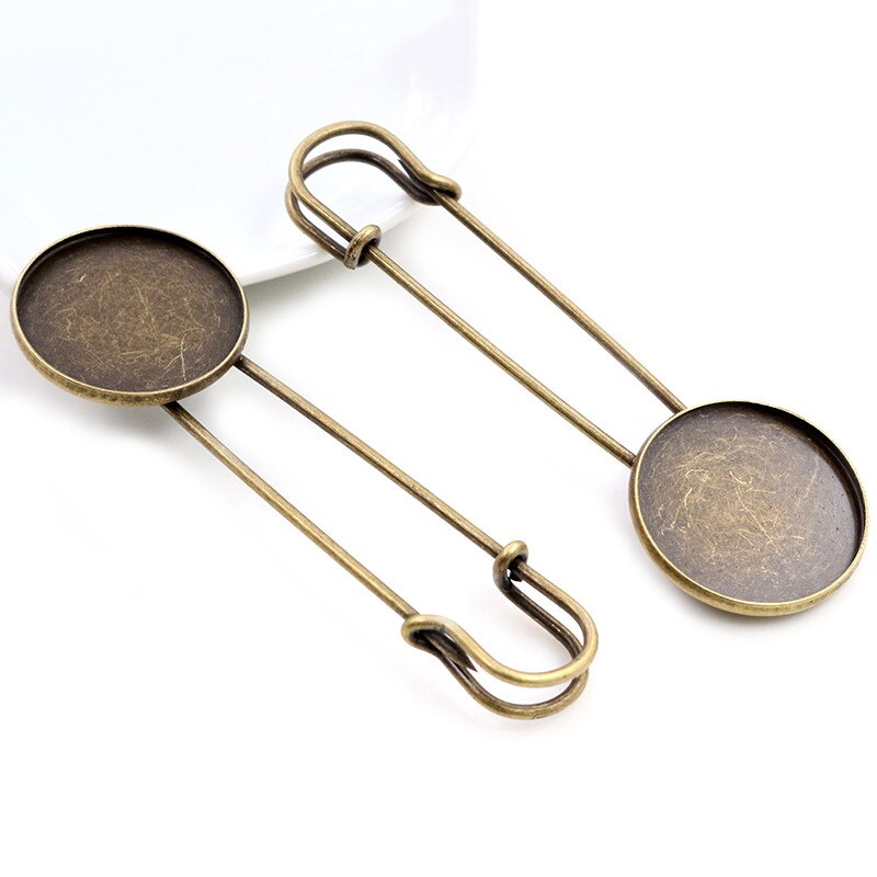 5 Pcs 25 Mm 20 Mm 18 Mm Binnenmaat Heldere Verzilverd Verguld Brons Broche Pin Eenvoudige Stijl cabochon Basisafstelling Hanger: Bronze / 20mm