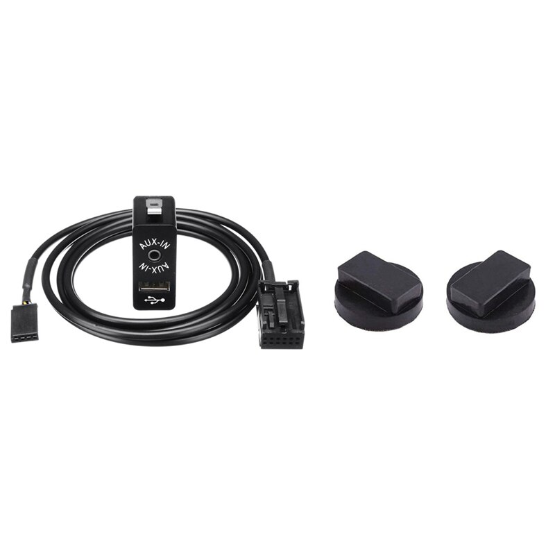 1 st. auto aux usb-poort 12- pins bluetooth interface schakelpaneel muziekadapter & 1 st. auto rubberen jack pad: Default Title