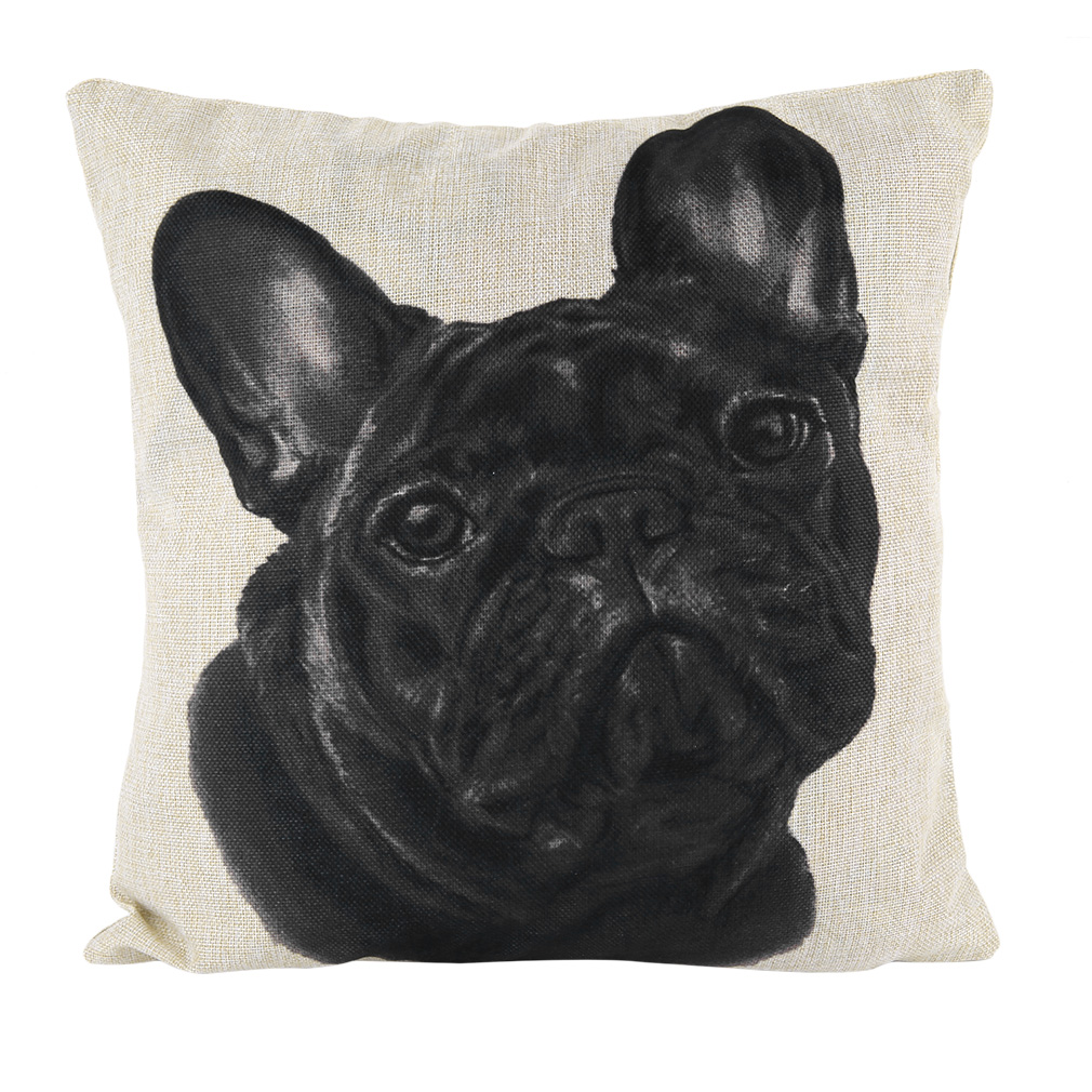 Sjovt dejligt dyr hundemønster kontor sofa pudebetræk bomuld linned dekorative puder pudebetræk 45 x 45cm