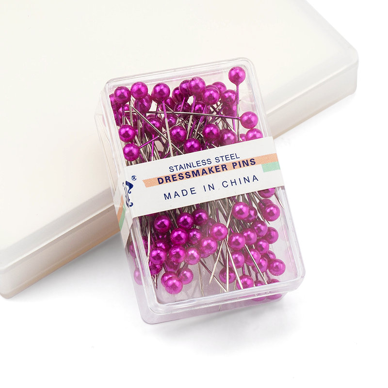 100PCS edelstahl schneiderin pins bunte ball köpfe nadeln Einfach Schmuck Machen Werkzeuge perlen pins für schmuck, die DIY: Deep rose