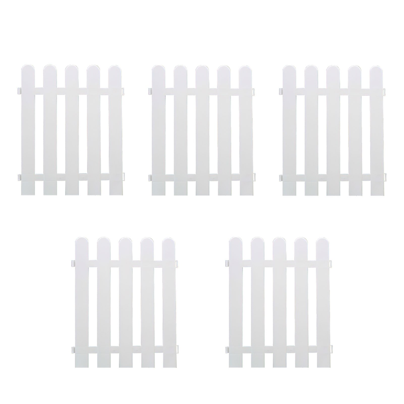 5Pcs Plastic Hek Binnenplaats Indoor Tuin Hek Kleuterschool Bloem Tuin Plantaardige Kleine Hek Diy Kerst Decoratie: White