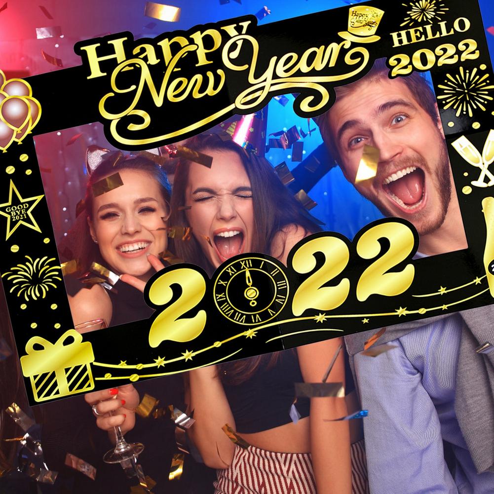 2022 Jaar Foto Booth Frame Gelukkig Nieuwjaar Fotolijst Voor Kerst Winter Feestartikelen Photo Booth Props voor