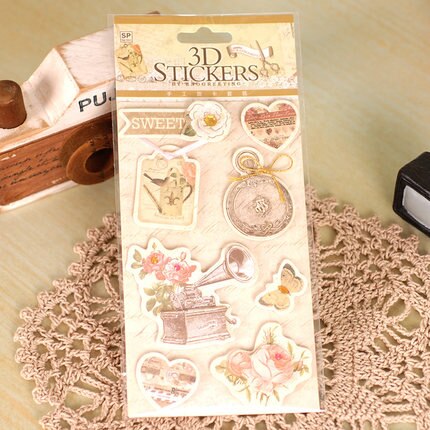 Flower Scrapbooking Stickers Handmade 3D Decorative Stickers For DIY Album,Kids Craft Stickers: Number 06