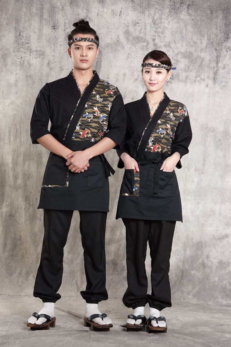 unisex Japanischen stil lebensmittel Service kleidung Sushi Koch jacke Neue Koch arbeit Uniform entwickelt koch anzug Japanischen Kimono