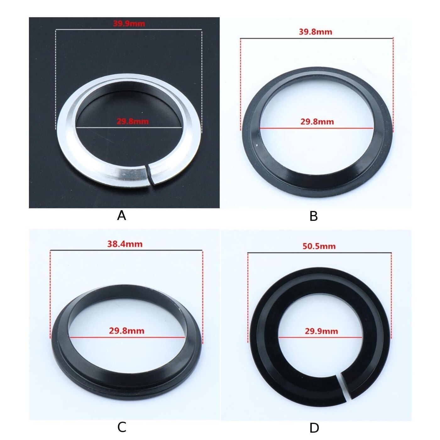 Strumenti per Cuffie per Bici Set di rondelle per Forcella per Bici Parti di Riparazione Accessori per Bici Componenti di Modifica Rondelle di Tenuta, Oro