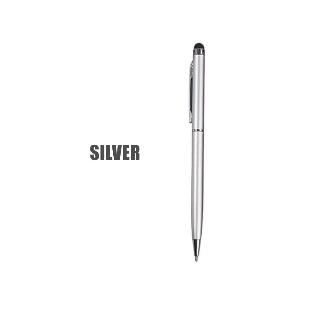 Colors Universal Touch Pen 2 in 1 Stylus Drawing Pens Screen Capacitive Screen Caneta for Tablet Phone Pencil Accessories: SILVER