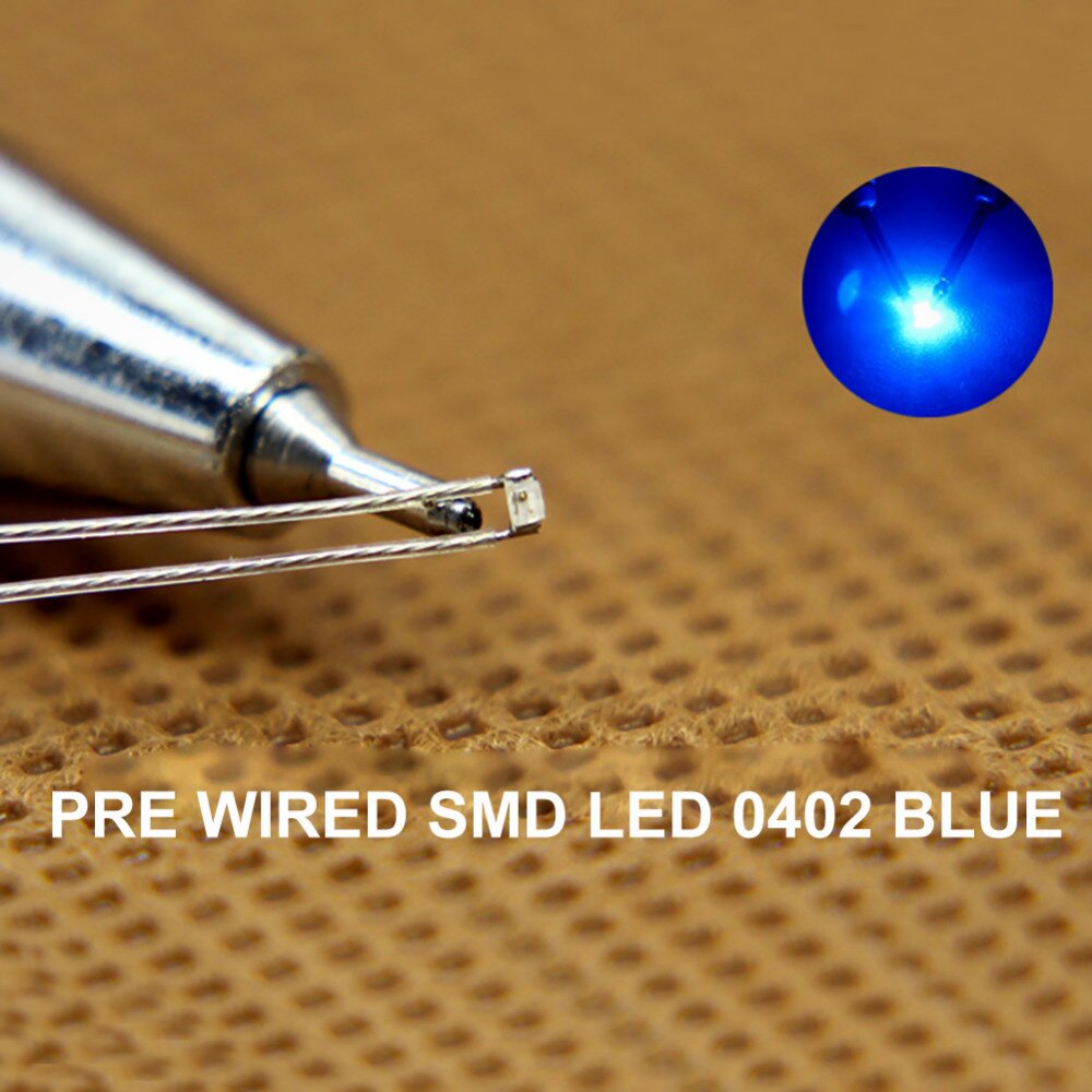 20Pcs Smd 0402 Led Licht Pre-Gesoldeerd Ptfe Wire Leads Rood Geel Groen Blauw Oranje Wit T0402