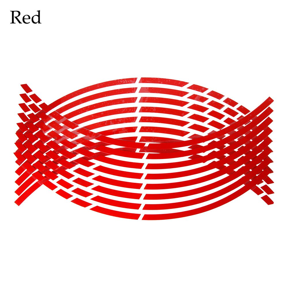 MTB Bike Reflektierende Aufkleber Fluoreszierende Motor Fahrrad Felge Nacht Safty Warnung Reflektor Film Auto Aufkleber Band Aufkleber: Style 4 red