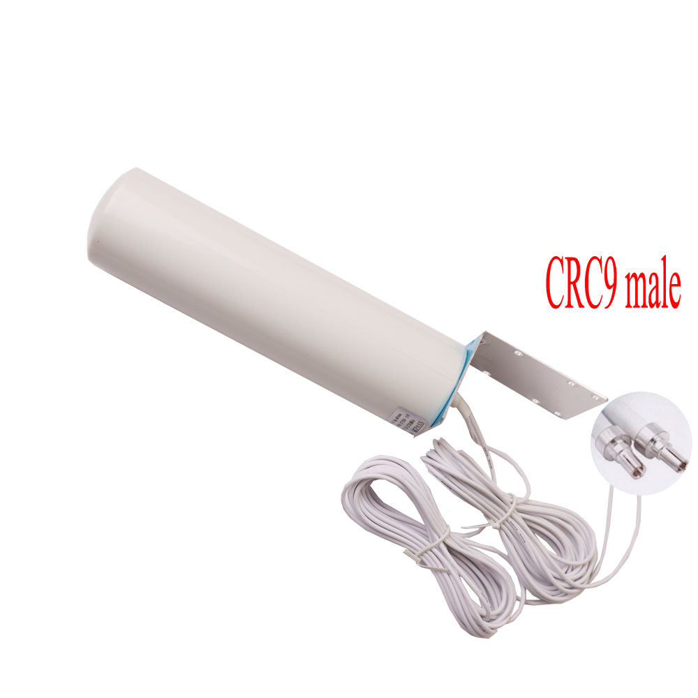 Zqtmax 12dBi Omni Communicatie Antenne CRC9 TS9 Sma 2G 3G 4G Lte Repeater Tv 5M Dual kabel Voor Huawei Xiaomi Zte Wifi Router: 2xCRC9 male 5m