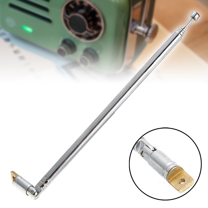 Replacement Radio TV Antenna FM Antenna Receiver Telescopic Aerial Antenna 6 Sections Universal For Radio TV Equipment