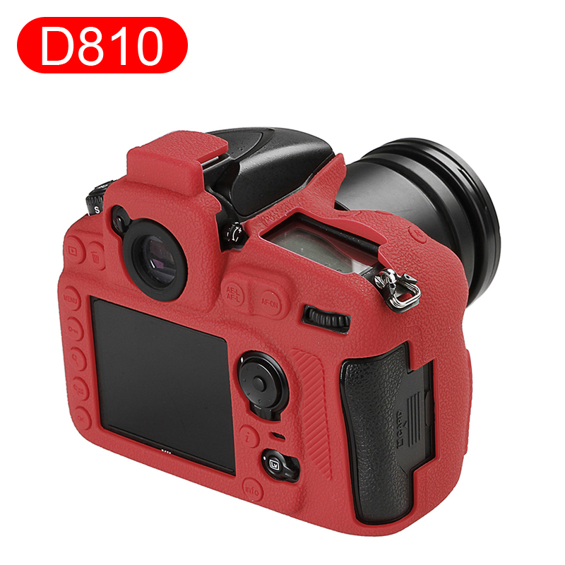 Funda de goma de silicona suave HQ para cámara Nikon D500 D750 D800 D810 D850: D810 Red