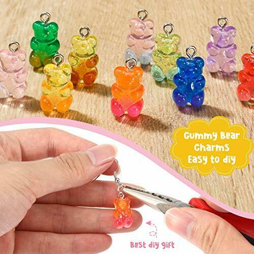 Schattige gummybeer hanger bedels voor ketting armband oorbellen sieraden doe-het-zelf bevindingen kristal kleur beren kerst 2.2 x 1.1cm