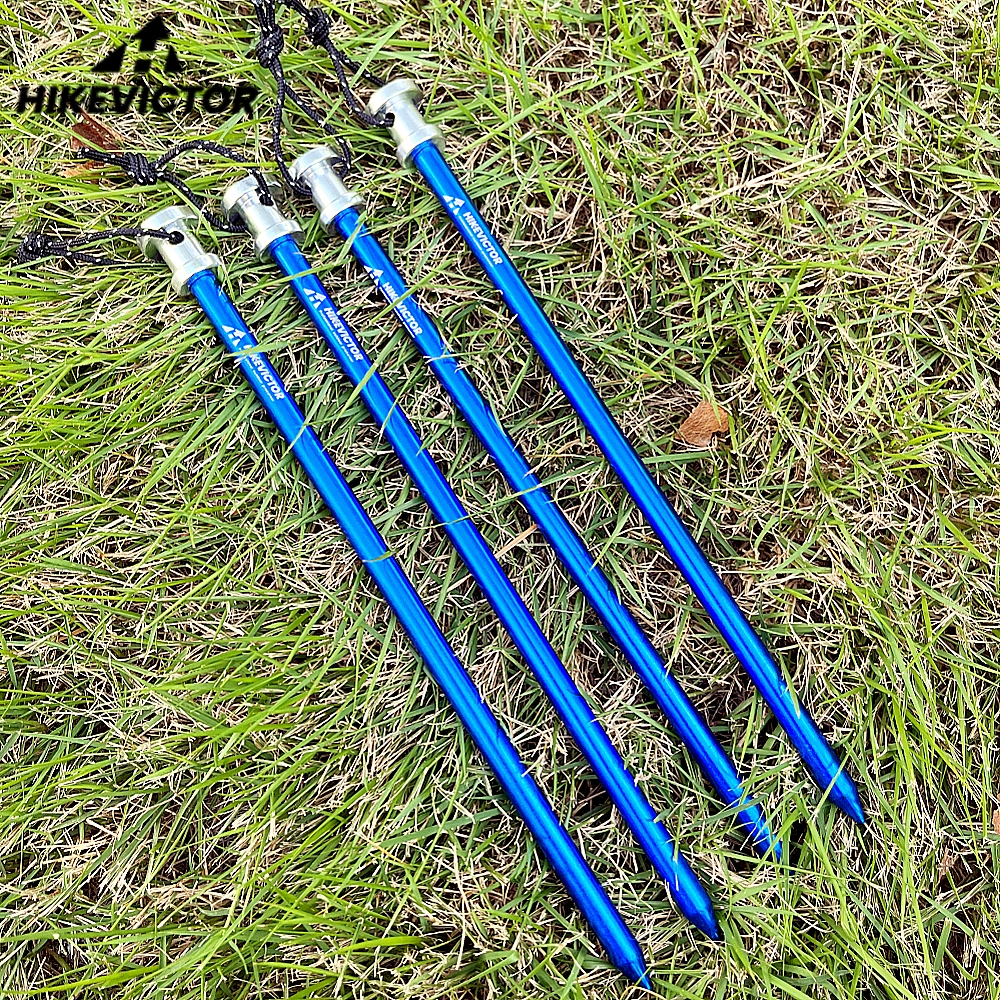 Hikevictor 4 Teile/los 23CM Aluminium Camping Zelt Einsätze schwer Pflicht Boden Heringe Hängematte Planen Markise Baldachin NäGel Zelt Spikes