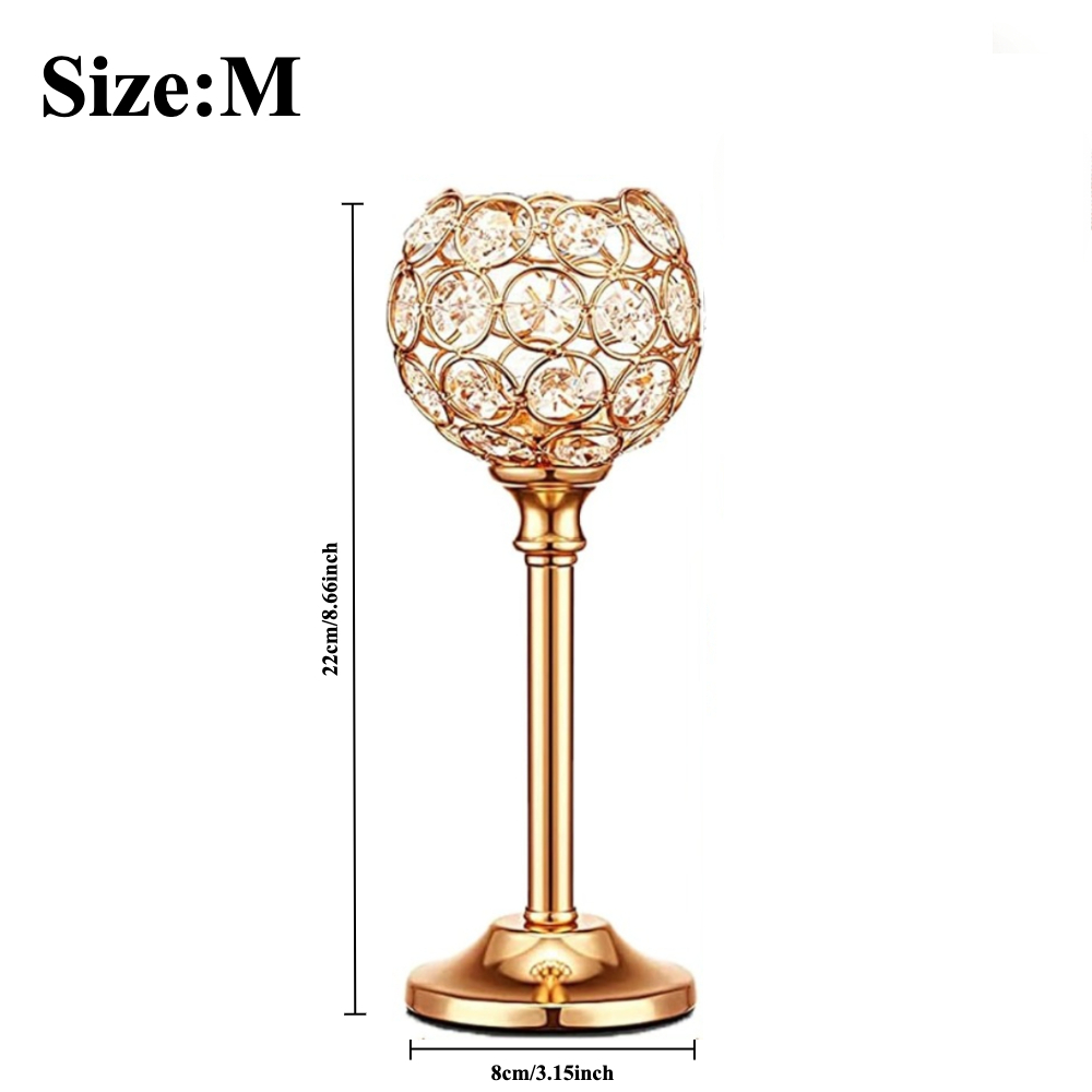 Bougeoirs en métal photophore en cristal moderne, 1 pièce, décor d'église pour fête de mariage, centres de Table à manger, décoration de chandelier: Rouge