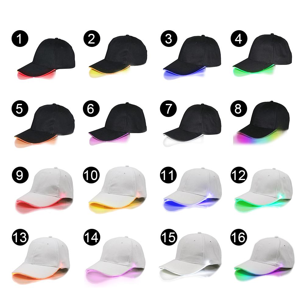 Nueva gorra de béisbol gorra de Hip Hop gorra de fibra óptica sombrero brillante LED de fibra óptica iluminador ajustable Unisex sombrero de sol