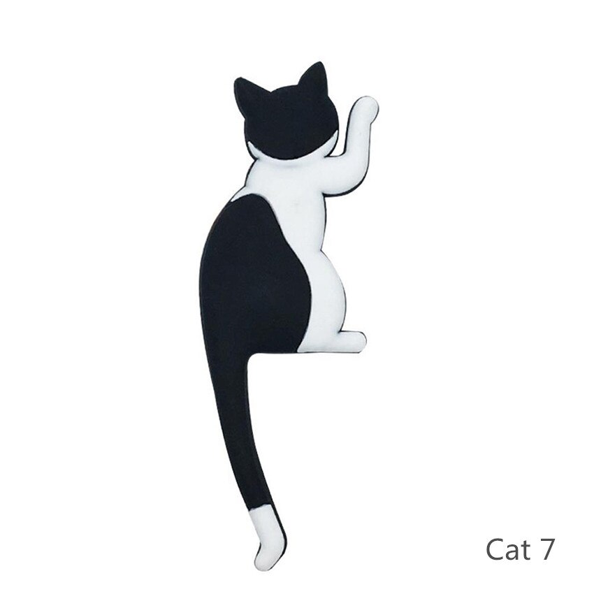 Magnetic Cartoon Cat Refrigerator Sticker Fridge Magnet Hanging Hook Tail Fridge Magnet Hook Door Home Decorations Souvenir: Cat 7