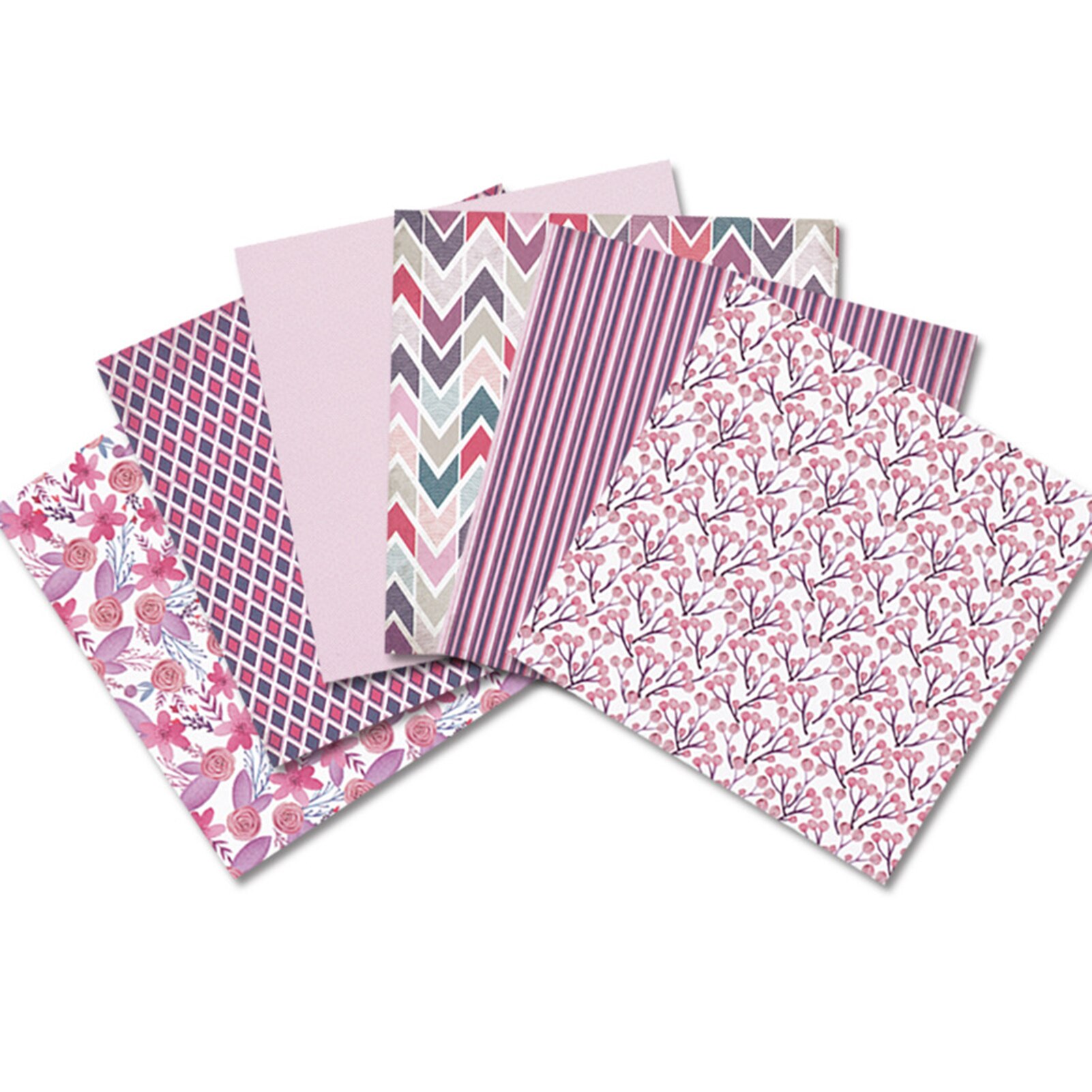 24pcs Small Fresh 6-inch Patterned Paper Romantic Pink Photo Album Scrapbook Background Paper DIY Handmade Greeting Card