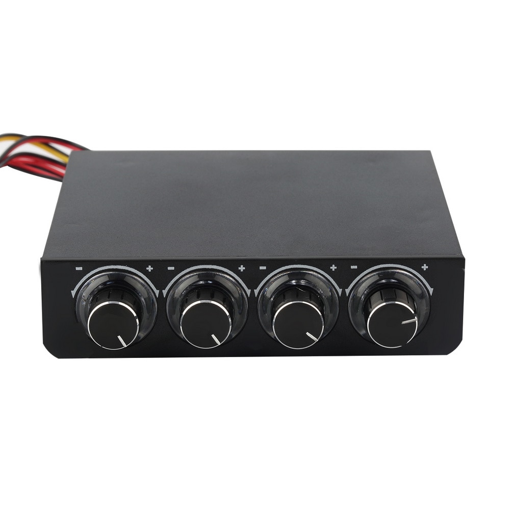 3.5inch Fan Speed Controller PC HDD CPU 4 Channel Fan Speed Controller Led Cooling Front Panel for Cooling Fans