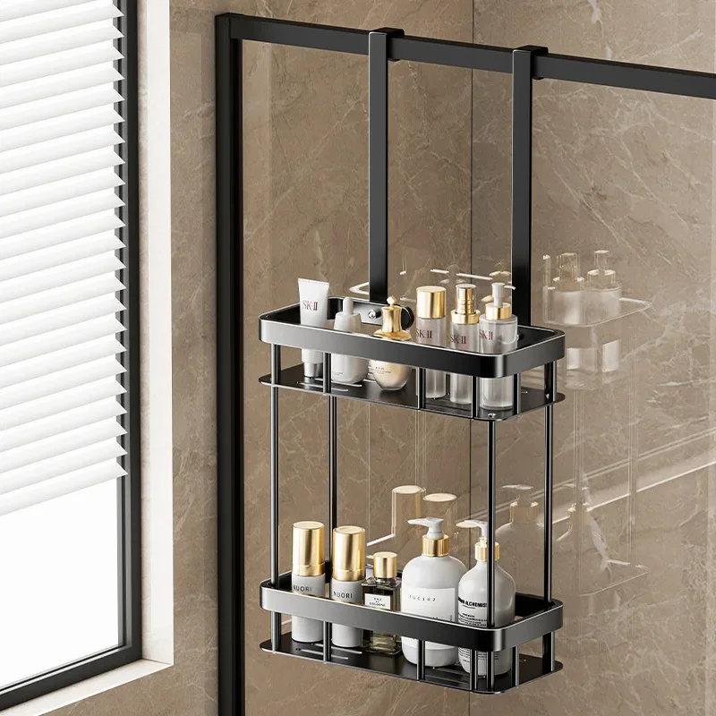 Support de rangement salle de bain sur la porte, caddie de douche, étagère suspendue de salle de bain, étagère de douche Double couche, organisateur de caddie de salle de bain