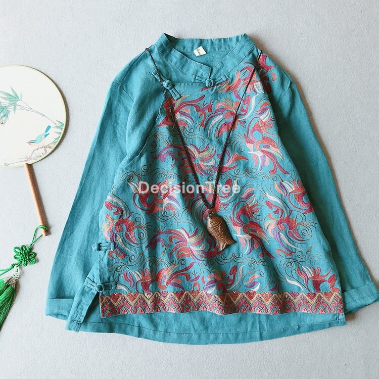 Katoen Linnen Vintage Cheongsam Blouse Vetement Traditionele Chinese Thee Kleding Vrouwen Qipao Chinese Shirt Qipao Blouse: color2