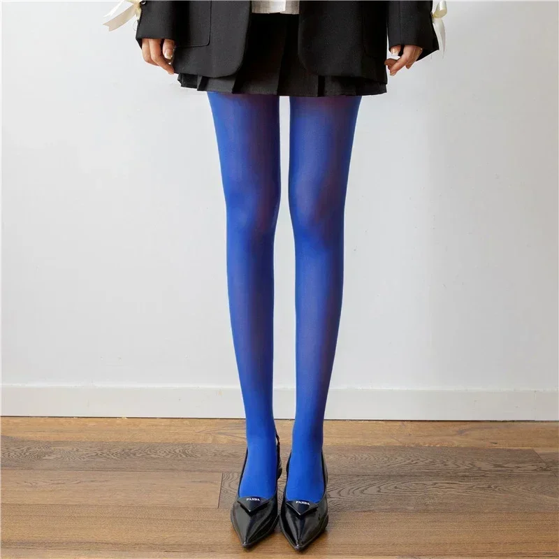 Trendix-medias rojas nuevas para mujer, pantimedias de encaje transparentes súper elásticas, medias sexis ajustadas y elegantes color Burdeos para invierno: Lavanda