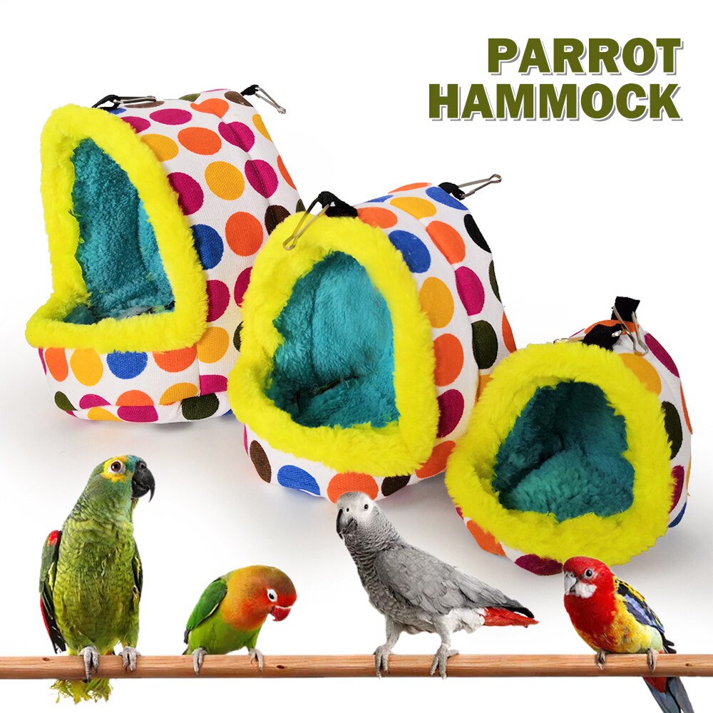 Vogel Papegaai Nest Zachte Pluche Vogel Papegaai Hangmat Warme Opknoping Bed Voor Pet Cave Kooi Hut Tent Speelgoed Huis Voor kleine Dieren