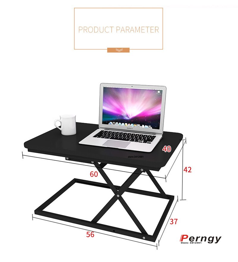 DL-TB1-A steel MDF computer sit and stand desk riser height adjustable laptop table laptop desk moving cart shelf